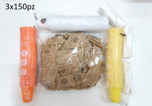 Coffee Kit, Colored Cups 80cc. Sugar, pallets - 450 pcs-D