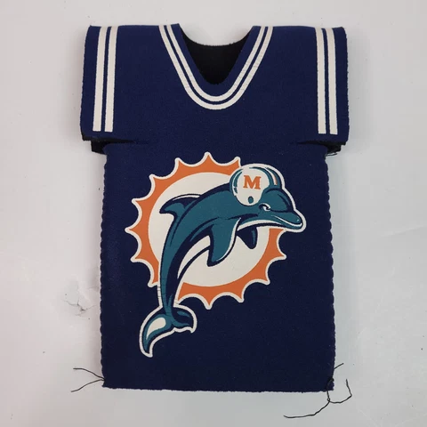 Miami Dolphins Retro Logo 12oz JERSEY Bottle Koozie Holder Cooler Football Cover