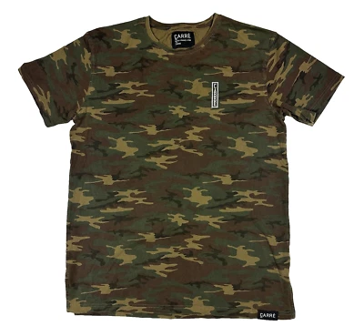Carre Paris Men's Crew Neck T-Shirt Size L Camo Green Street Wear Military Army - Image 1 of 4