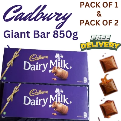 Cadbury Dairy Milk Giant Chocolate Christmas Gift Bar 850g Extra Large Family
