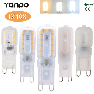 1X 10X G9 Dimmable 3W 5W 7W PC Shell LED Corn Bulb 2835 SMD White Light Lamps - Image 1 of 4