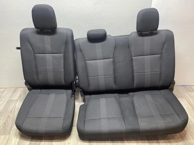 Se adapta a Ford F150 2015-2020 doble cabina asiento trasero completo derecho y derecho tela negra OEM Foto 1 de 4