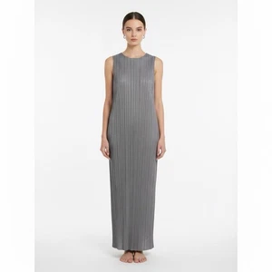 Vestido sin mangas Issey Miyake Pleats Please plateado plisado - mediano, ¡nuevo con etiquetas! - Imagen 1 de 10