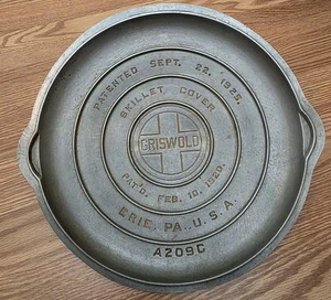 Cubierta de sartén vintage de aluminio Griswold A209C - Imagen 1 de 10