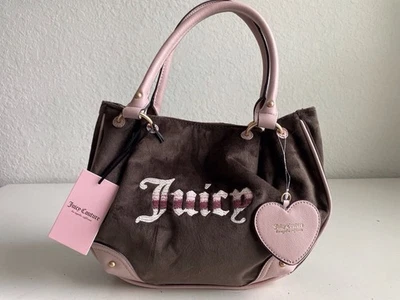 Bolso Juicy Couture Marrón Chocolate Terciopelo Polvoriento Rubor Retro Ambiente Bolso Cartera NUEVO Foto 1 de 4
