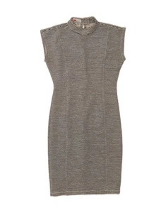 GB.PEDRINI Womens Sleeveless Sheath Dress IT 42 Medium Grey Pinstripe CV37 - Picture 1 of 3