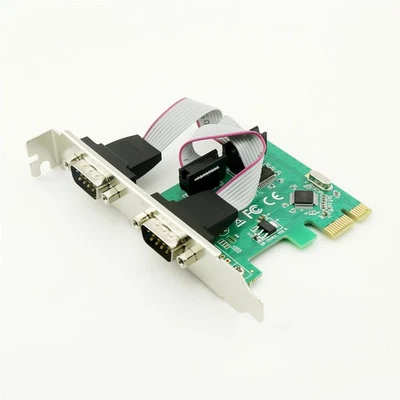 9-Pin Serial Ports DB9 RS232 PCI-E Adapter Card Full Height Free High Profile - Image 1 of 4