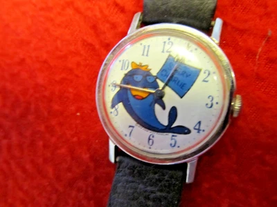 Reloj mecánico de cuerda vintage 1977 Sorry Charlie Star-Kist logotipo atún funcionando Foto 1 de 4
