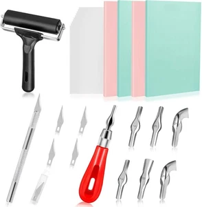 26 Stck. Gummistempel Herstellung Kit, Blockdruck Starter Werkzeug Kit, Linoleum Schneiden... - Bild 1 von 9