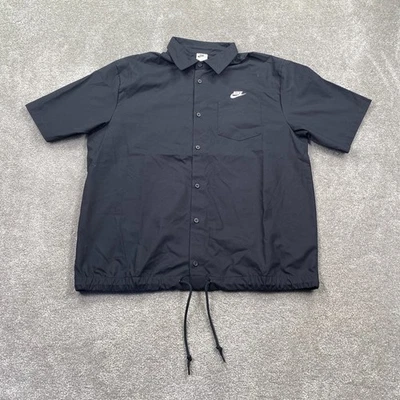Nike Camisas Informales con Botones Mangas Cortas Cordón Cintura Para Hombre Talla M Negras Foto 1 de 4