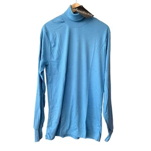 NEW NOS VTG Duofold Mens Turtleneck Sky Blue Mohawk NY Cotton Mens Large - Picture 1 of 5