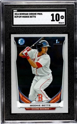 Bowman Chrome Draft Mookie Betts 2014 #BCP109 SGC 10 Foto 1 de 2