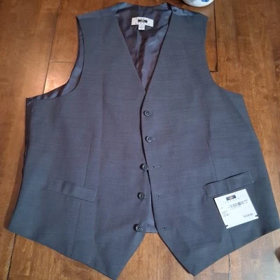 NUEVO Chaleco Chaleco Joseph Abboud Talla XL Gris Carbón 100% LANA#4 Foto 1 de 4