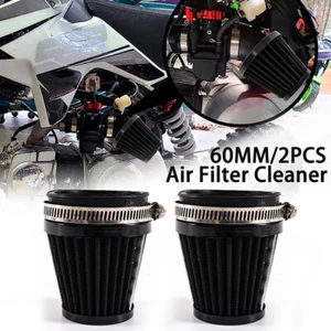 2PC Motorcycle 59mm-61mm Air Intake Filter Washable For Honda Yamaha Carburetor - Picture 1 of 8
