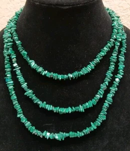 Jay King 925 Silver Malachite Spinel Bead Necklace 60" - Picture 1 of 6