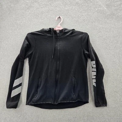 Victoria's Secret PINK Women Hoodie M Black Fleece Logo Activewear - Image 1 of 4