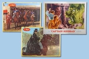 Guy Williams 1950's 2 Zorro Puzzles Walt Disney + 1963 Captain Sinbad Lobby Card - Picture 1 of 6