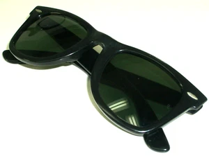 OCCHIALI DA SOLE VINTAGE B&L RAY-BAN L2009 UXAS NERO LUCIDO G15 CRYSTAL WAYFARERS 5024 - Foto 1 di 10