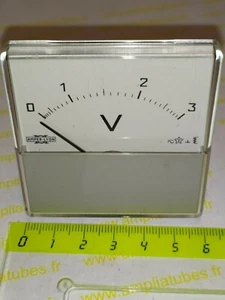 Galvanomètre voltmetre 3 V analogique 60x60 Nos              (CL5/51)  - Imagen 1 de 4