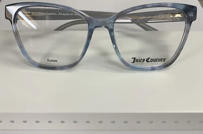 Juicy Couture 215 Women's Eyeglasses Blue Havana Cat Eye 52mm New & Authentic - Image 1 of 4