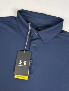Camisa polo de golf Under Armour para hombre mediana lisa azul marino rendimiento con logotipo nueva con etiquetas - Imagen 1 de 9