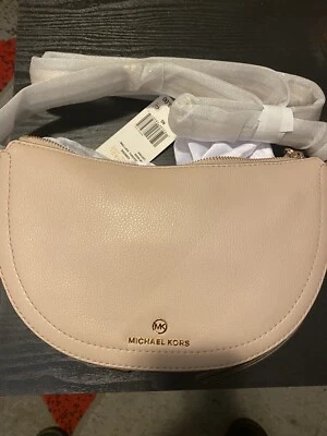 Bolsa carteiro Michael Kors Camden couro pequena rosa macia nova com etiquetas $90 - Imagem 1 de 4
