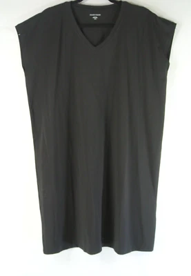 全新 Eileen Fisher Pima 棉弹力球衣 V 领连衣裙 M 码 — 第 1/4 张图片