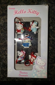 Hello Kitty Miniature Holiday Ornaments Set of 5 Sanrio 2005 Vintage - Picture 1 of 3