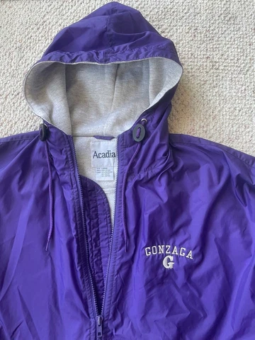 GONZAGA Bulldogs men L Purple Full Zip Waterproof Lined Jacket ACADIA NEW Cover