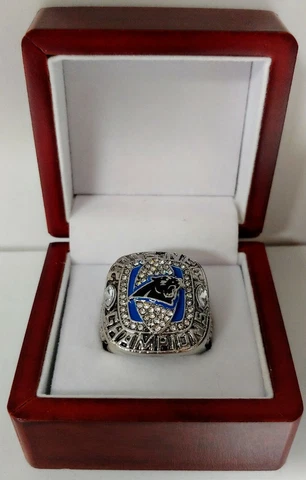 Cam Newton - 2015 Carolina Panthers NFC Championship Ring With Wood Display Box Cover