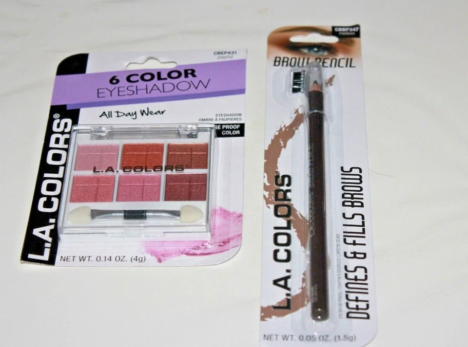  L.A. Colors 6 Color Eyeshadow  CBEP431 + Brow Pencil CBBP347 Lot Of 2 In Box  - Image 1 of 2