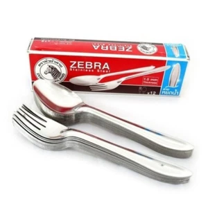 Gabel & Löffel Set Edelstahl 12 Paar Wassertropfen Modell 1,0 mm Marke ZEBRA - Bild 1 von 6