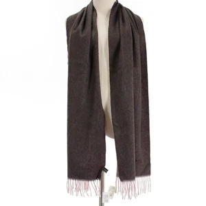Italo Ferretti NWT Scarf Brown/Pink Melange with Fringe One Size 100% Cashmere - Picture 1 of 6