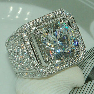 Luxury Women/men 925 Silver filled Wedding Rings White Sapphire Ring Size 6-13