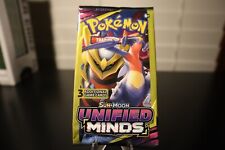 Pokemon 2019 S&M Unified Minds 3 Card Booster Pack Unweighed 