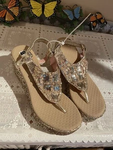 glitzer goldene tanga hausschuhe - Bild 1 von 4