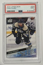 2020-21 Upper Deck Young Guns Liam Foudy #224 PSA 9 MINT Rookie RC Blue Jackets