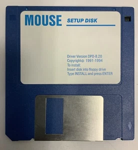 1994 Mouse Setup Disk Driver Version DPO 8.20 3.5” Floppy Disk - Imagen 1 de 3