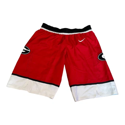 Nike UGA Georgia Bulldogs Basketball Team Issue On-Court Red Shorts M 32 Cover