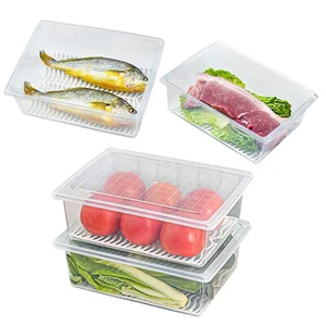Food Storage Container Plastic Food Containers With Removable Drain Plate And Li - Picture 1 of 8