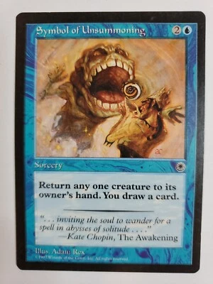 MTG Magic The Gathering Card Symbol of Unsummoning Sorcery Blue Portal 1997 - Image 1 of 2