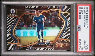 2022-23 James Maddison Panini Select Zebra Leicester City Card 12/25 PSA 10 - Image 1 of 3