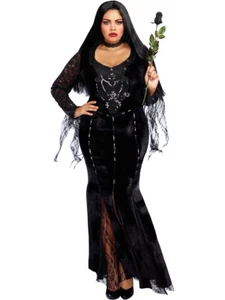 Adult's Womens Frightfully Beautiful Velvet Gown Dress Costume - Picture 1 of 1