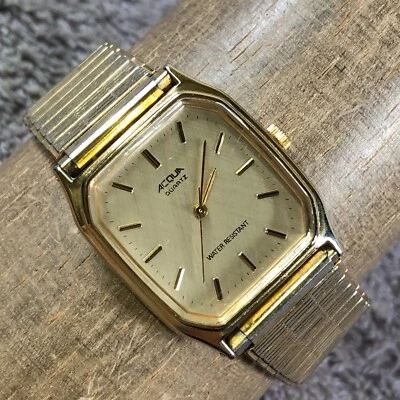 Винтажные мужские кварцевые часы Acqua от Timex TA9 шестиугольные 28 мм 7 1/2 дюйма - Изображение 1 из 4