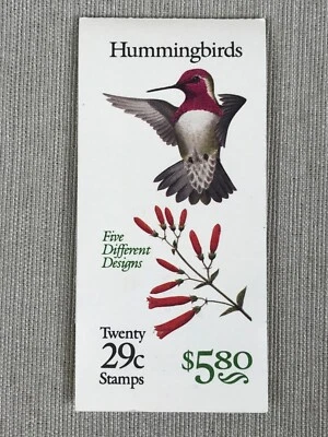 U. S. Stamp Booklet - Scott #BK201, HUMMINGBIRDS  29-Cent Stamps - Image 1 of 3