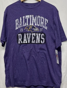 NFL Apparel Size Large Short Sleeve T Shirt Washed Look New Baltimore Ravens - Picture 1 of 7