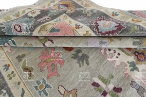 Oushak Hand Knotted Gray 4x6, 5x8, 6x9, 8x10, 9x12, 10x14, 12x15 Wool Area Rug - Picture 1 of 11