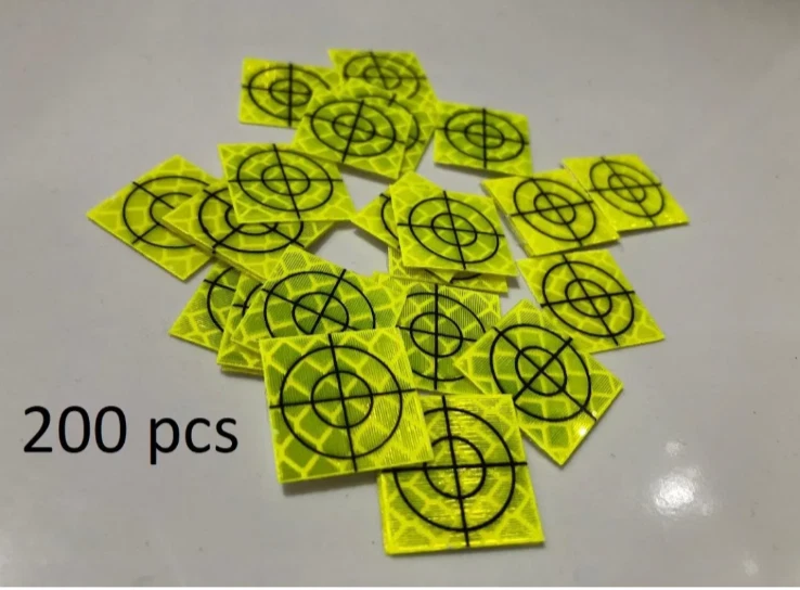 Pack of 200 Yellow Retro Survey Targets 20x20mm Adhesive For Total Stations EDM