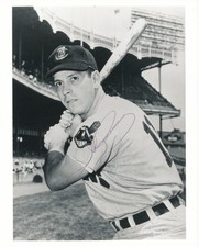 johnny romano autograph 8x10 photo cleveland indians 1959 w.s 129 hr 2 a.s games
