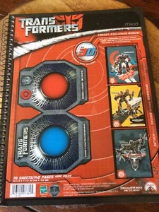 Transformers Optimus Prime Spiral Notebook 3D With Mask Mead 70 Lined Pages VTG - Picture 1 of 2
